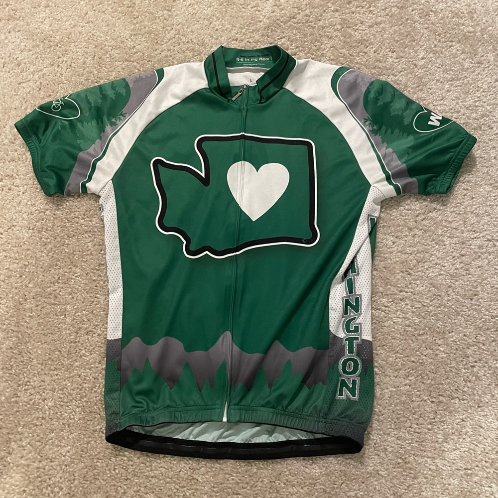 I (heart) Washington State cycling jersey, men’s L